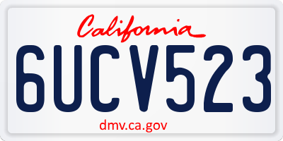 CA license plate 6UCV523