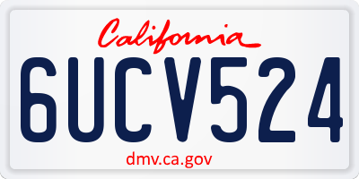 CA license plate 6UCV524