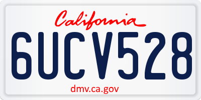 CA license plate 6UCV528