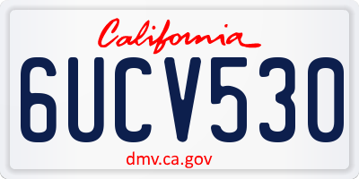 CA license plate 6UCV530