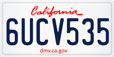 CA license plate 6UCV535