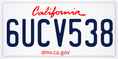 CA license plate 6UCV538