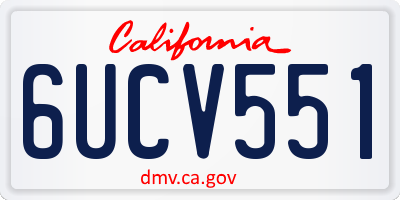 CA license plate 6UCV551