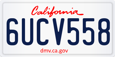 CA license plate 6UCV558
