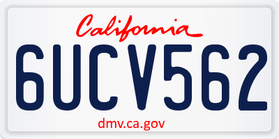 CA license plate 6UCV562