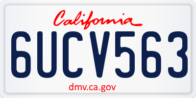 CA license plate 6UCV563