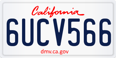 CA license plate 6UCV566