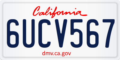 CA license plate 6UCV567