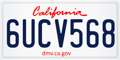 CA license plate 6UCV568