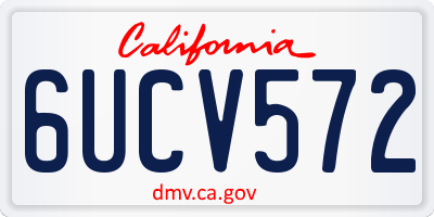 CA license plate 6UCV572