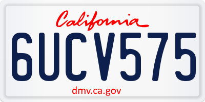 CA license plate 6UCV575