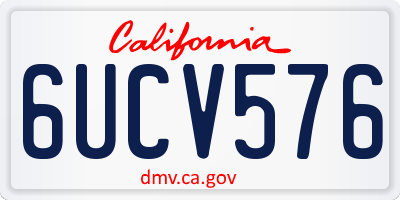 CA license plate 6UCV576