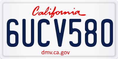 CA license plate 6UCV580