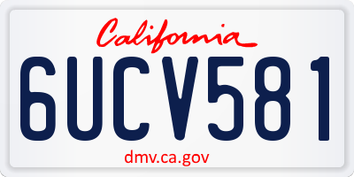 CA license plate 6UCV581