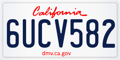 CA license plate 6UCV582