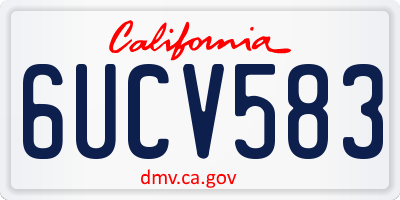 CA license plate 6UCV583