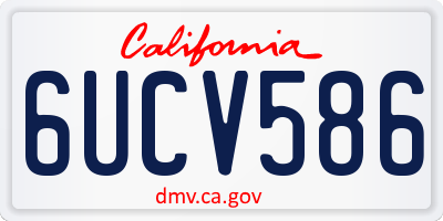 CA license plate 6UCV586