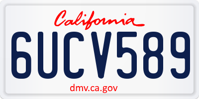 CA license plate 6UCV589