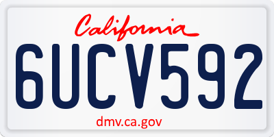 CA license plate 6UCV592