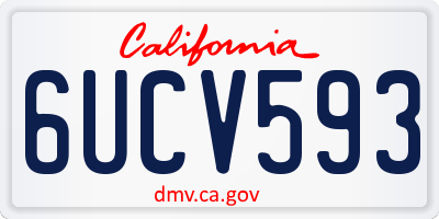 CA license plate 6UCV593