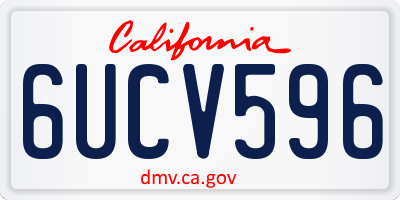 CA license plate 6UCV596