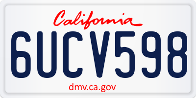 CA license plate 6UCV598