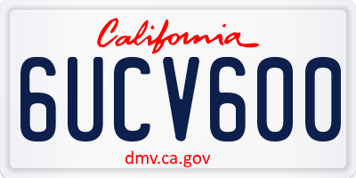 CA license plate 6UCV600