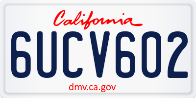 CA license plate 6UCV602