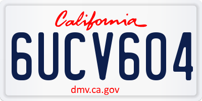 CA license plate 6UCV604