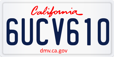 CA license plate 6UCV610