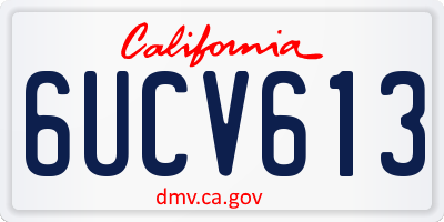 CA license plate 6UCV613