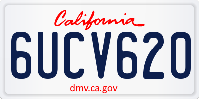 CA license plate 6UCV620