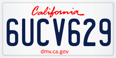 CA license plate 6UCV629