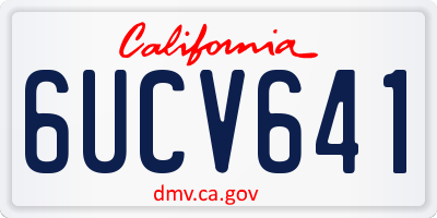 CA license plate 6UCV641