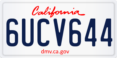 CA license plate 6UCV644