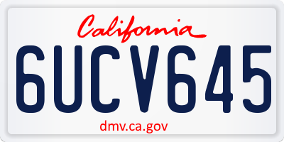 CA license plate 6UCV645
