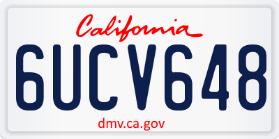 CA license plate 6UCV648
