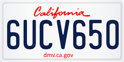 CA license plate 6UCV650