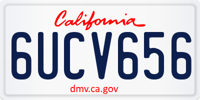 CA license plate 6UCV656