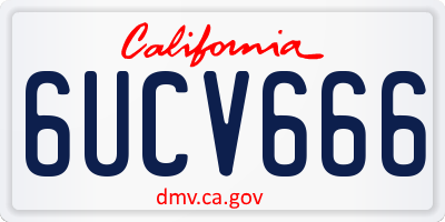 CA license plate 6UCV666
