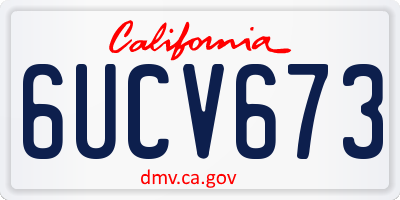 CA license plate 6UCV673