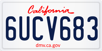 CA license plate 6UCV683