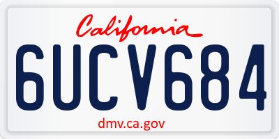 CA license plate 6UCV684