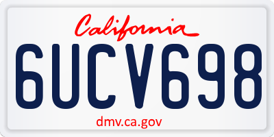 CA license plate 6UCV698