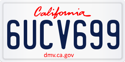 CA license plate 6UCV699