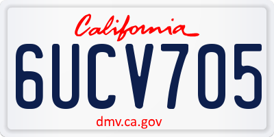CA license plate 6UCV705