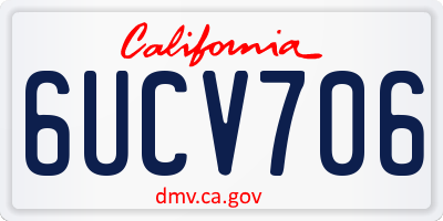 CA license plate 6UCV706