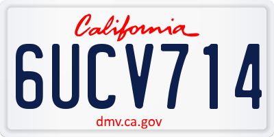 CA license plate 6UCV714