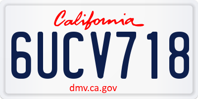 CA license plate 6UCV718