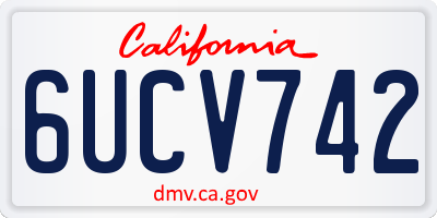 CA license plate 6UCV742